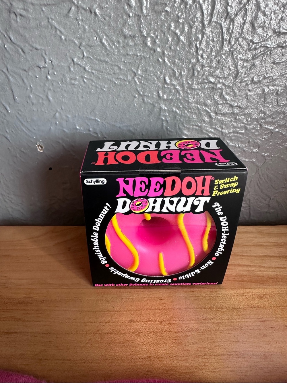 Needoh Pink Donut with Yellow Frosting